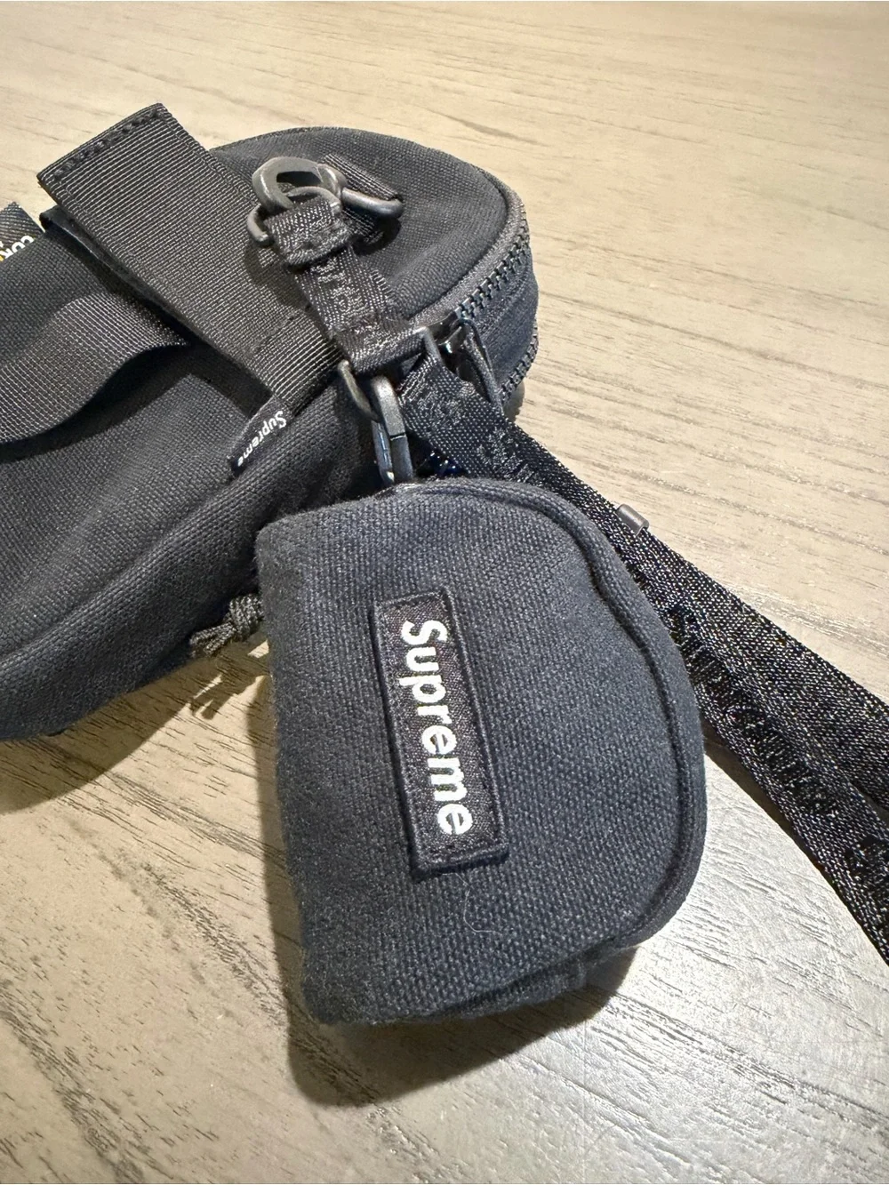 SUPREME Black Crossbody Bag w/ Mini Pouch